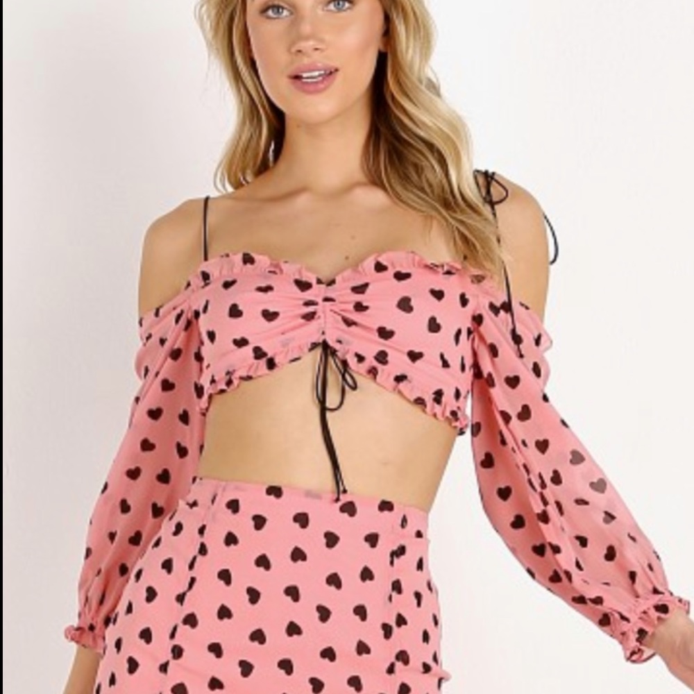 For Love and Lemons Dominique Crop Top Pink